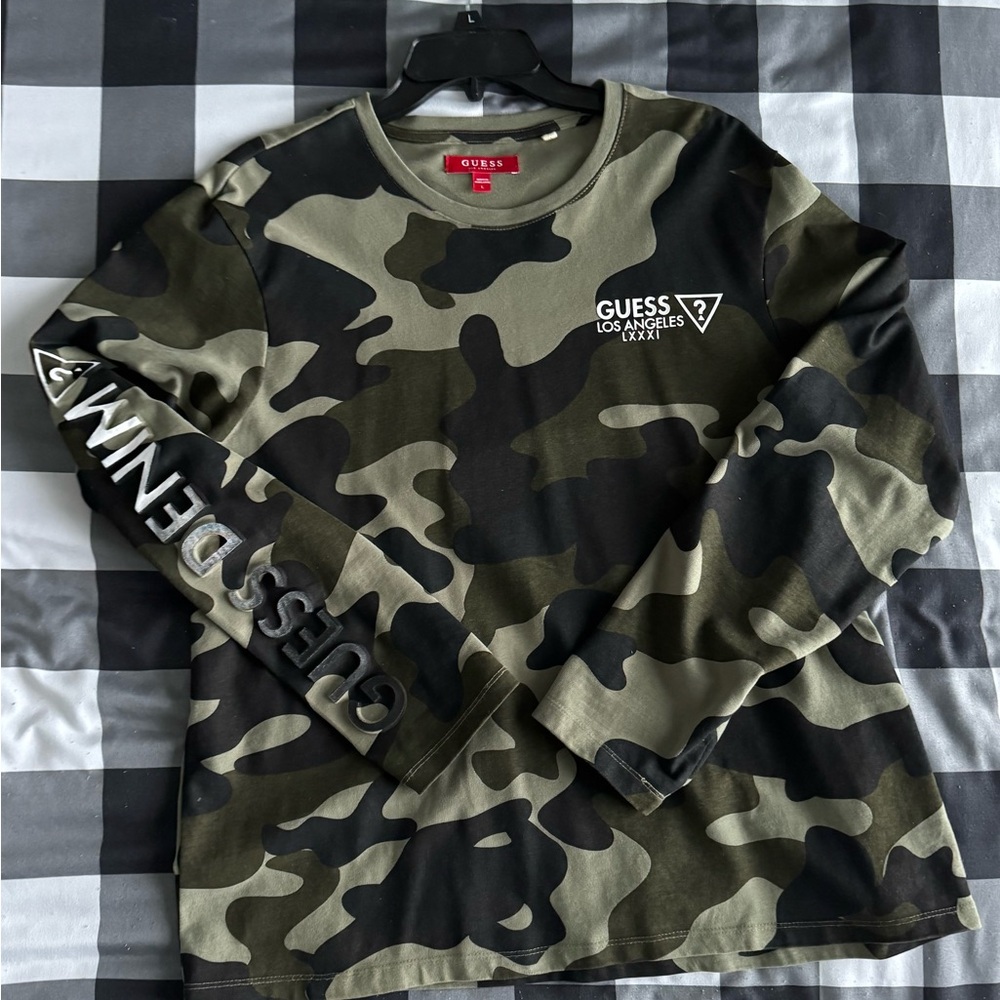 Guess Camouflage Logo Long Sleeve